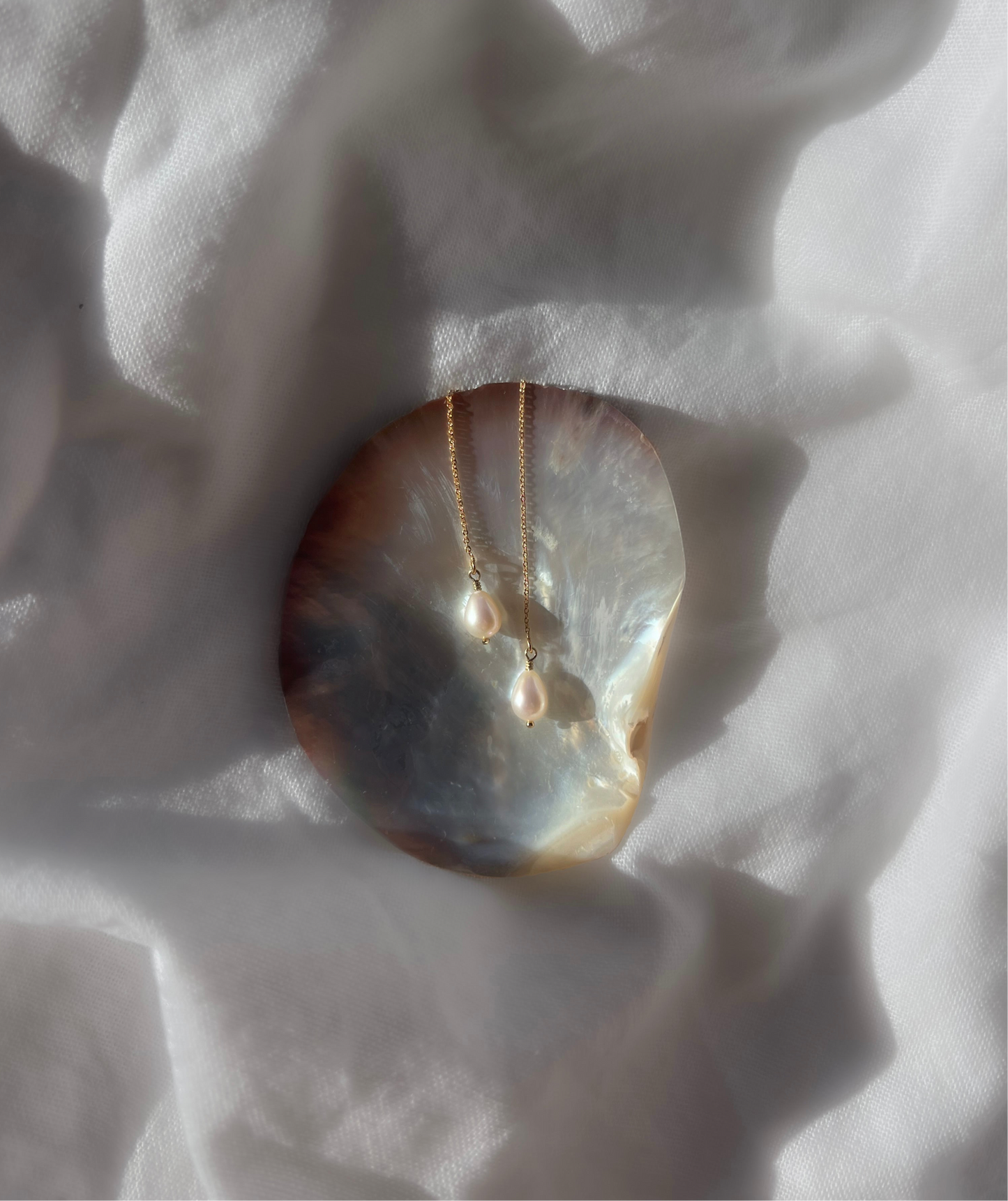 Pearl Drop Earrings | Freshwater Pearls & Gold-Filled Threaders – SunVoyager