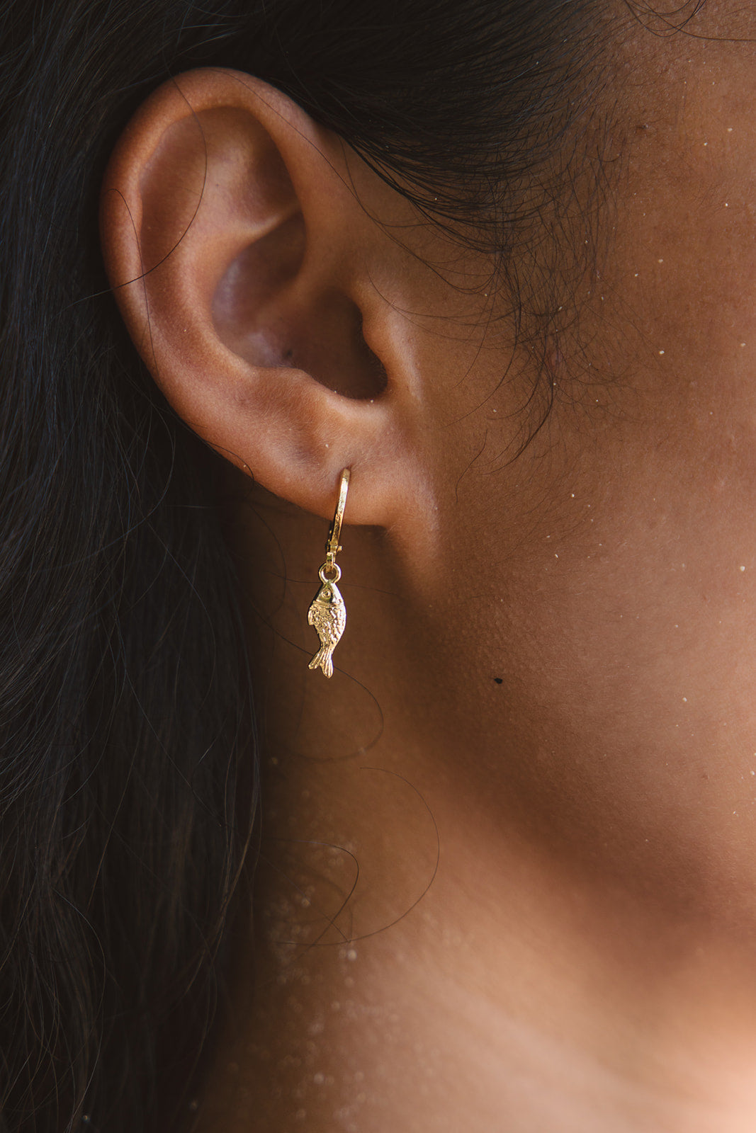 Gold fish earrings