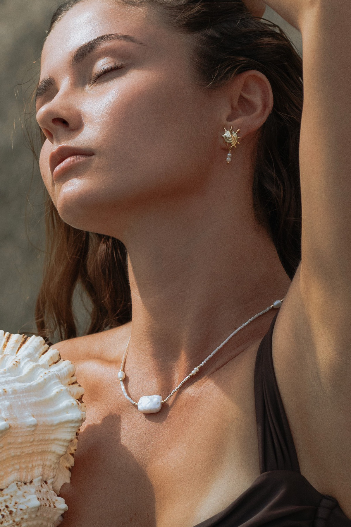 Gold-filled ocean sea shell jewellery handmade in Australia waterproof tarnish free