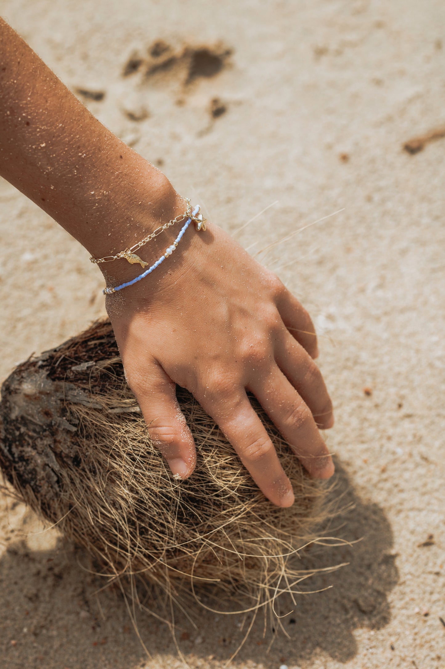 Ocean-Inspired Pacific Bracelet with Velvet Blue Beads and Freshwater Pearls