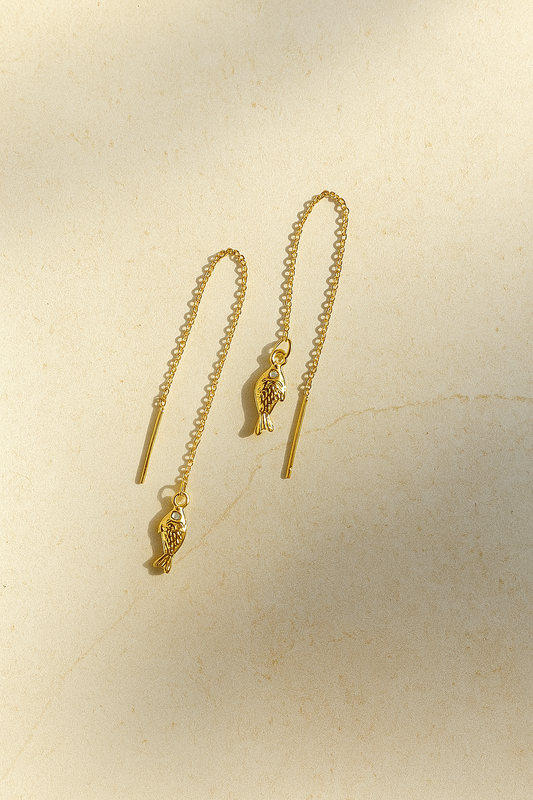 Upstream Threaders | Gold Fish Earrings