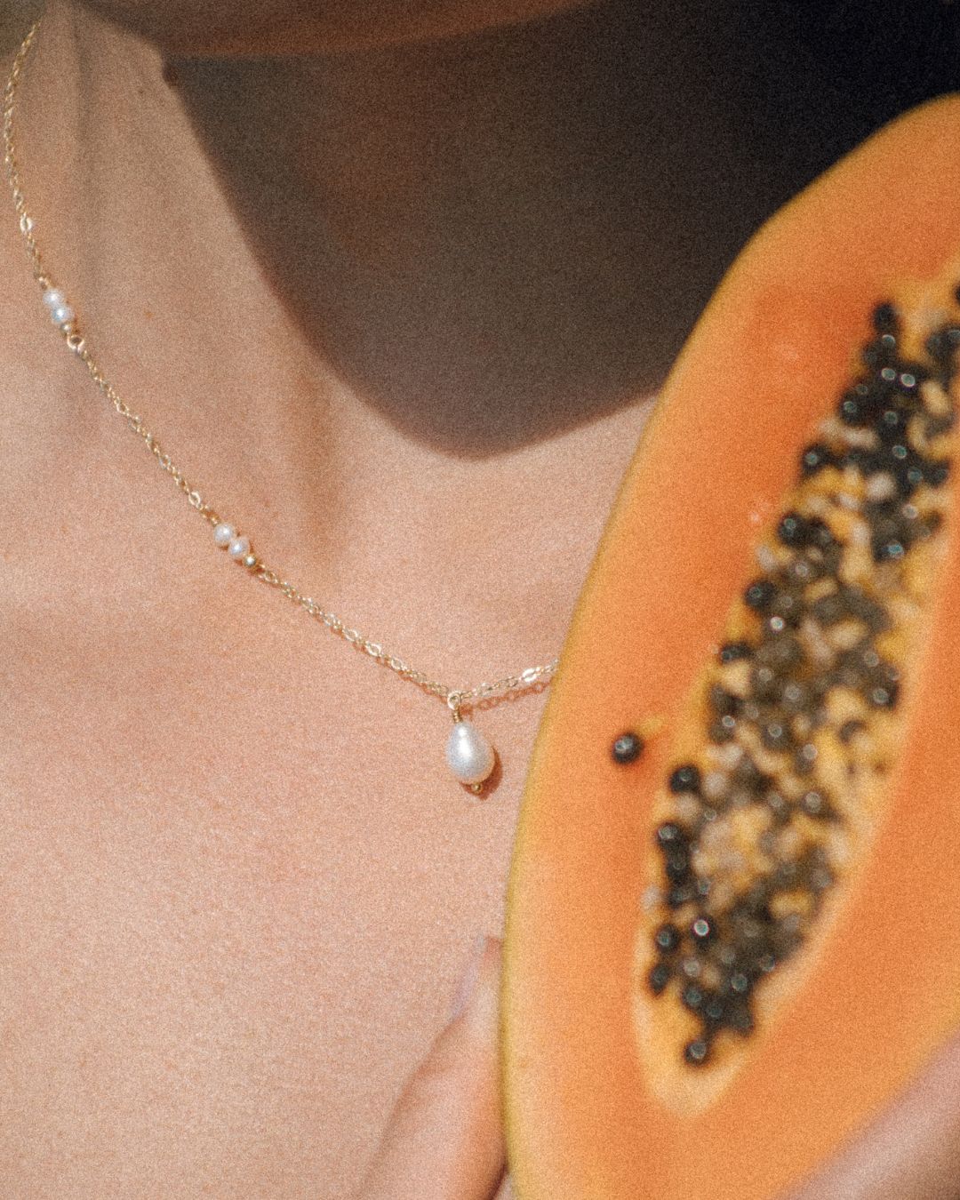 Gold Pearl Necklace